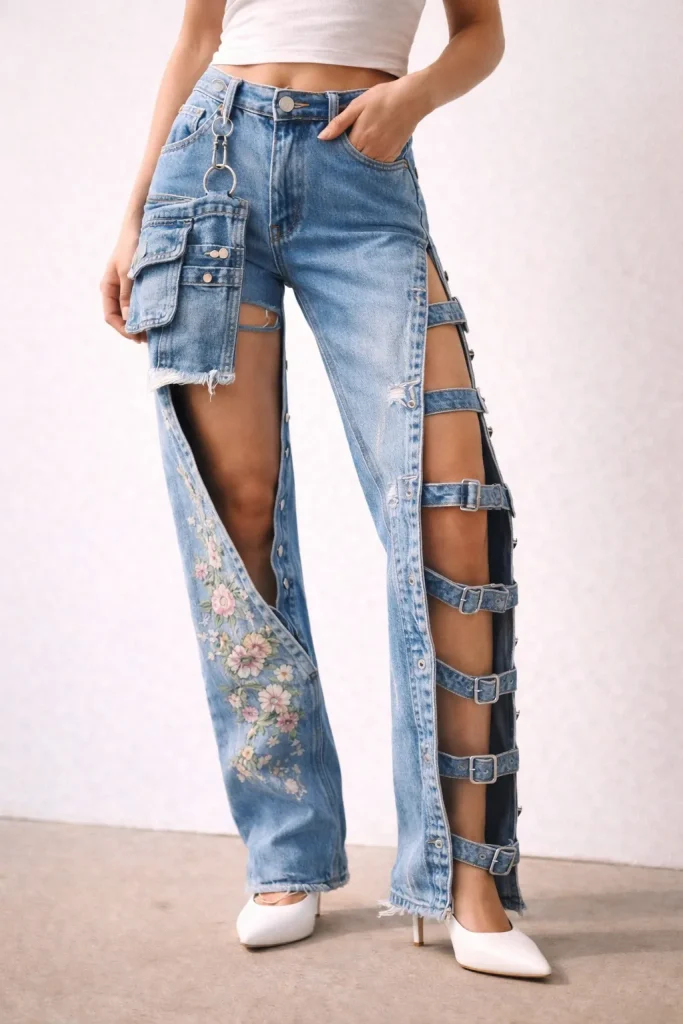 ตัวอย่างกางเกงยีนส์แฟนซีดีไซน์แปลกตา