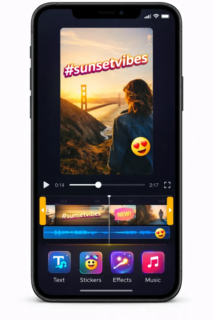 ตัวอย่างแอปตัดต่อวิดีโอสำหรับโซเชียลมีเดีย