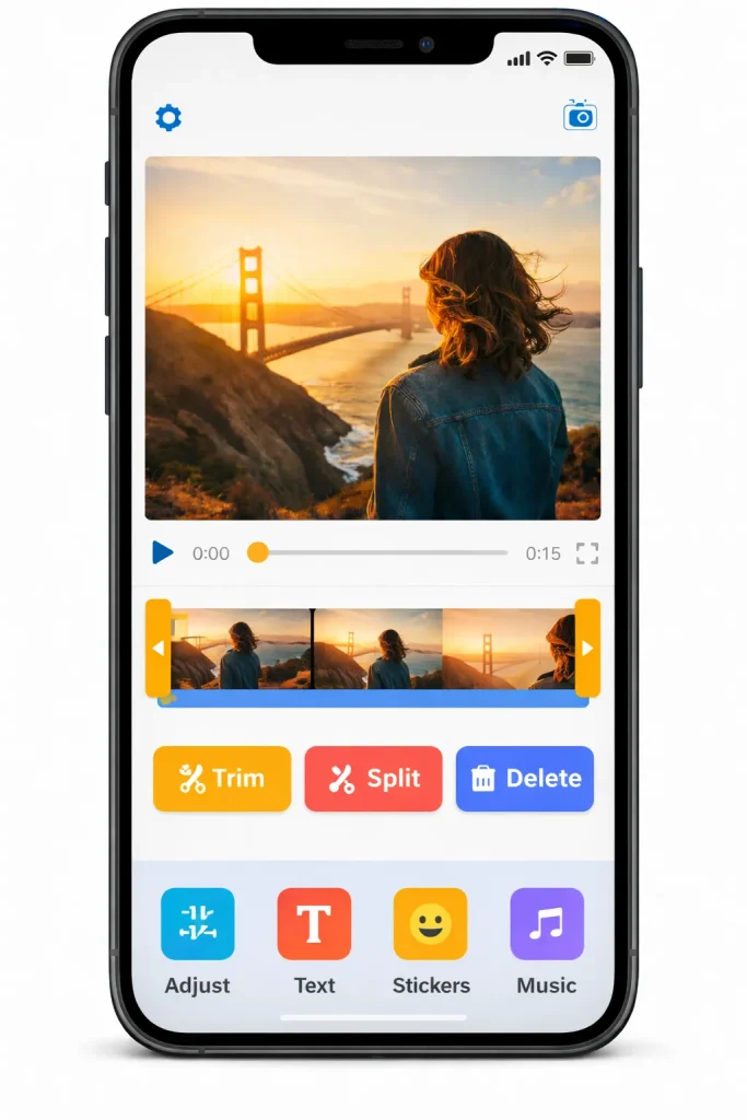 ตัวอย่างแอปตัดต่อวิดีโอบนมือถือสำหรับมือใหม่